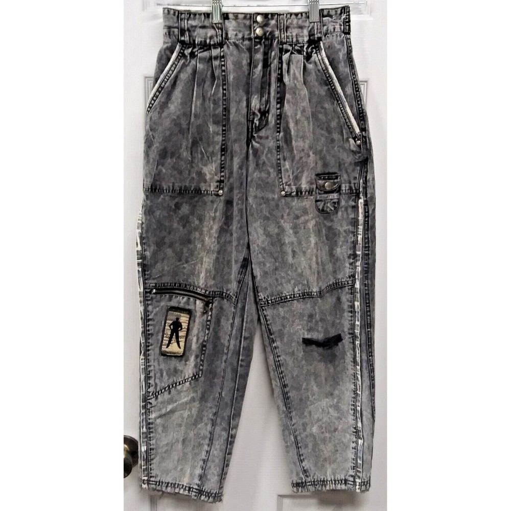 Rigolletto Acid Stone Wash Destressed Denim Jeans Youth Boy's Size 12R VTG 1980s